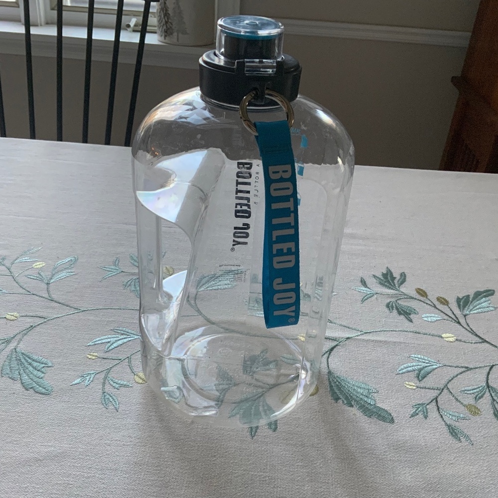 JIMACRO Water Bottle, BOTTLED JOY 1 Gallon Water Bottle with Straw and Handle
